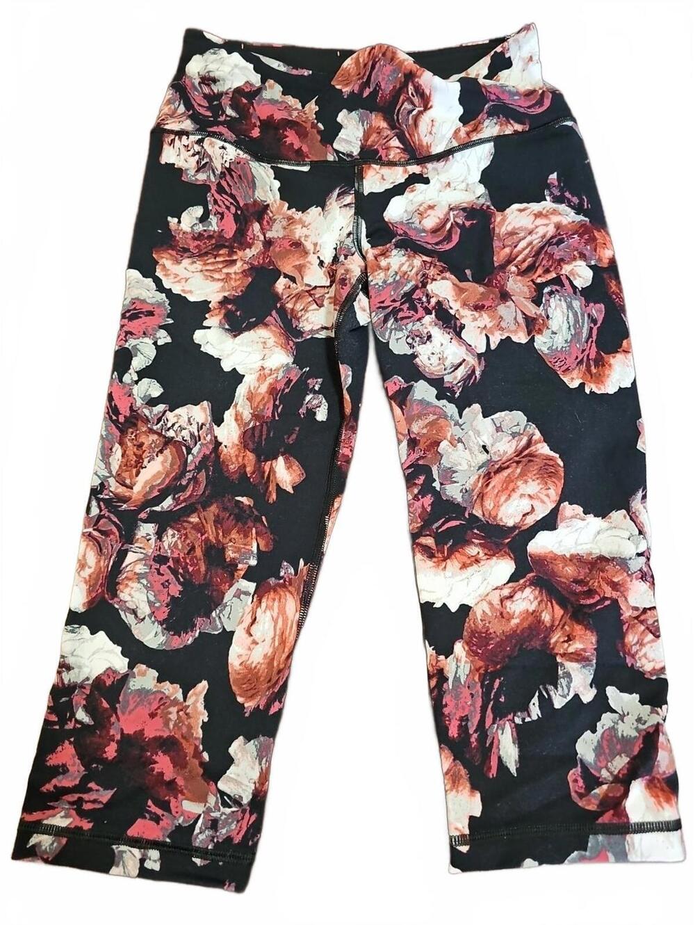 Victoria's Secret Sport Knockout Floral Leggings Crop Capri Pocket Size Small